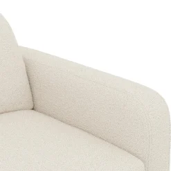 Vati 114" Left Storage Sleeper Sectional - Natural Oak and Ivory Wool Bouclé