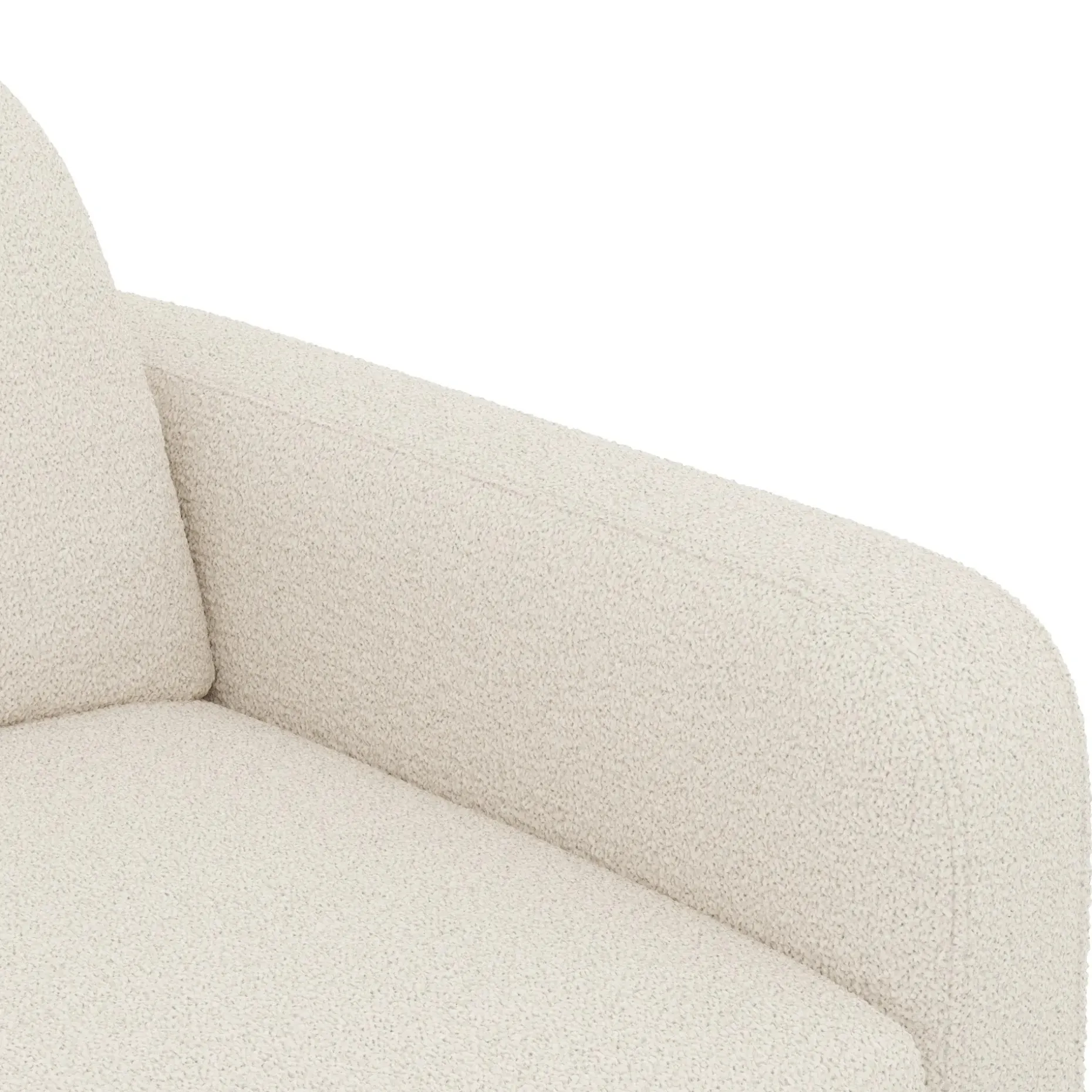 Vati 114" Left Storage Sleeper Sectional - Natural Oak and Ivory Wool Bouclé