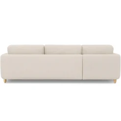 Vati 114" Left Storage Sleeper Sectional - Natural Oak and Ivory Wool Bouclé