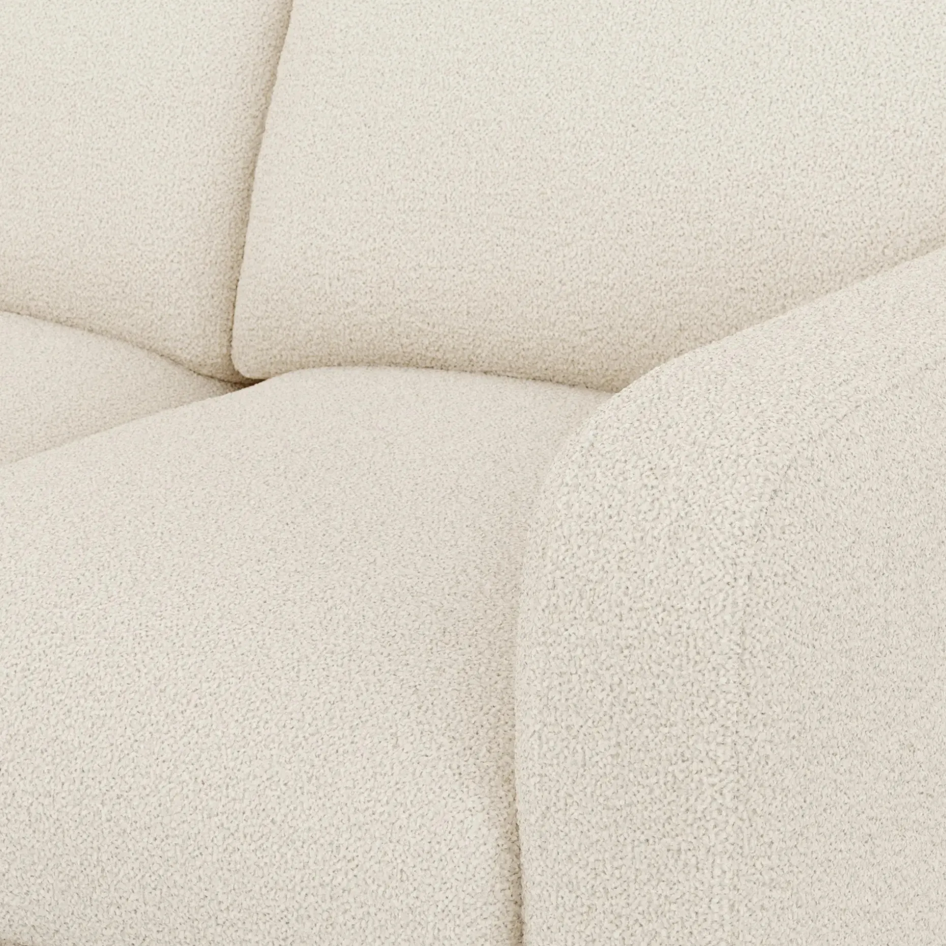 Vati 114" Left Storage Sleeper Sectional - Natural Oak and Ivory Wool Bouclé