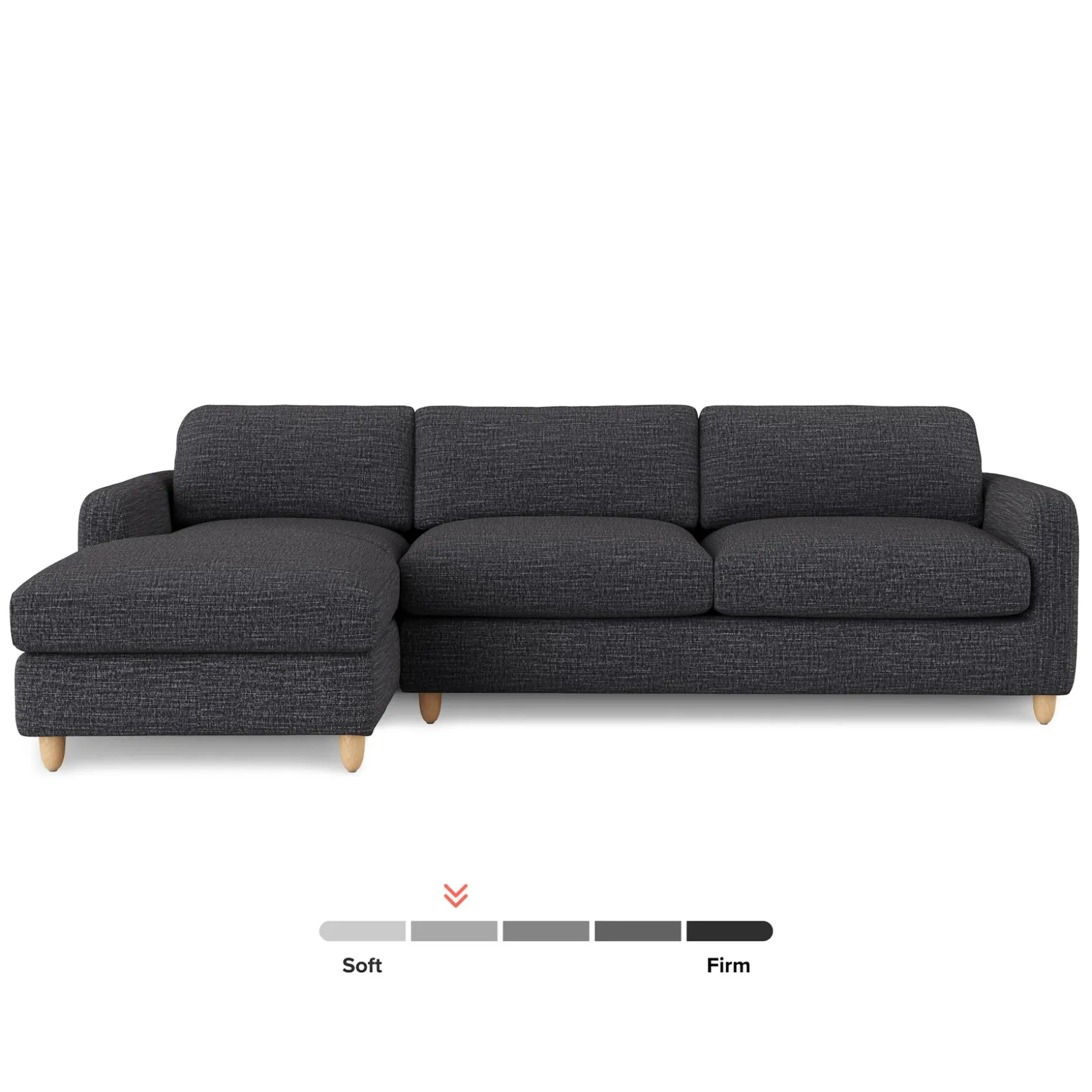 Vati 114" Left Storage Sleeper Sectional - Natural Oak and Napa Charcoal