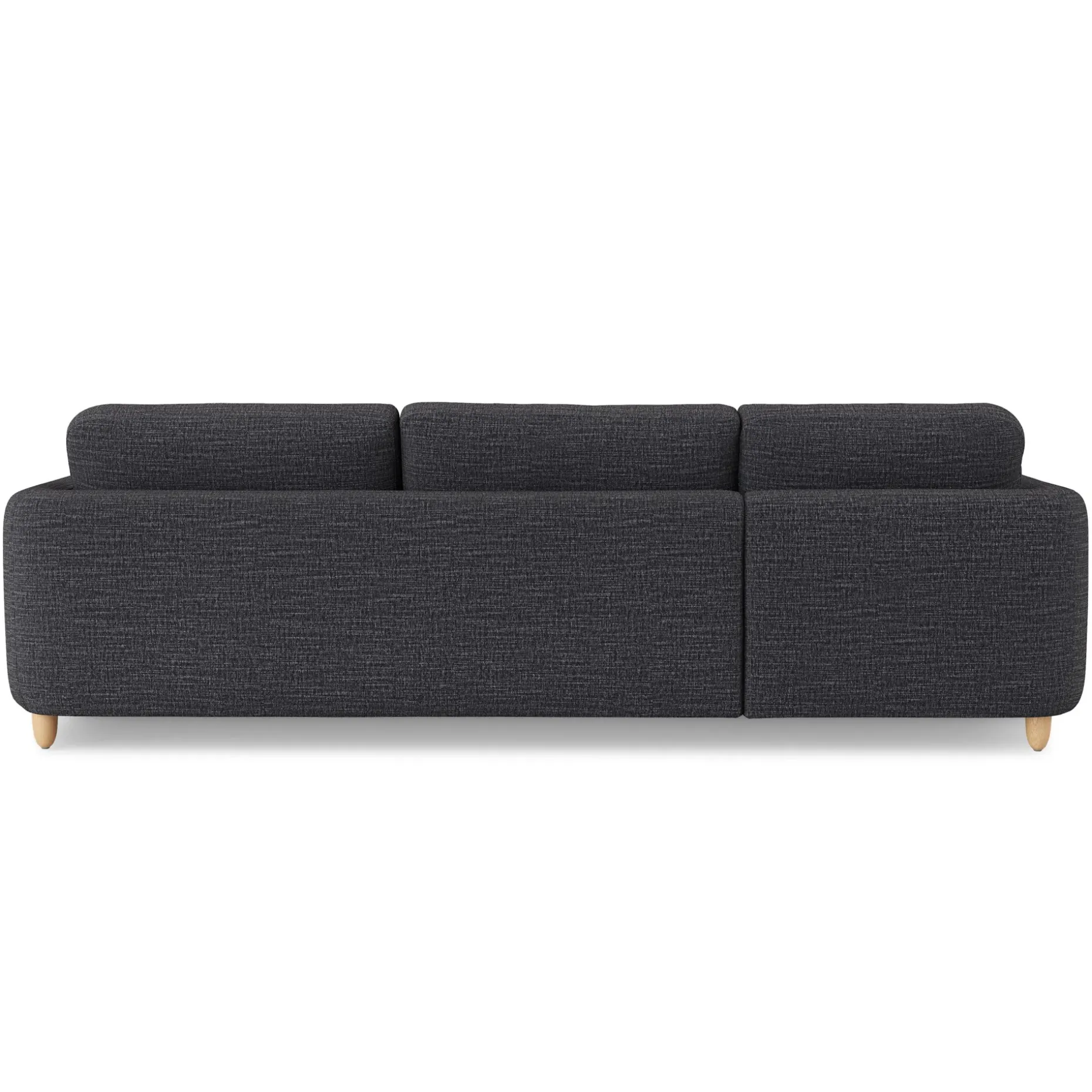 Vati 114" Left Storage Sleeper Sectional - Natural Oak and Napa Charcoal