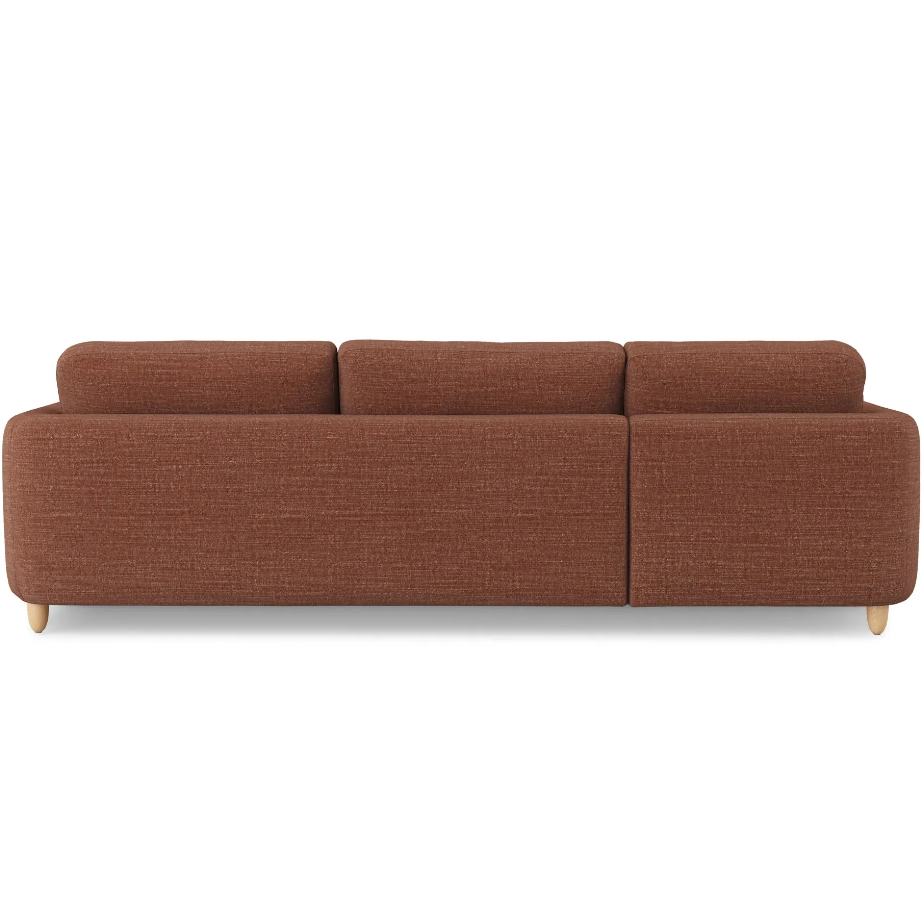 Vati 114" Left Storage Sleeper Sectional - Natural Oak and Napa Rust