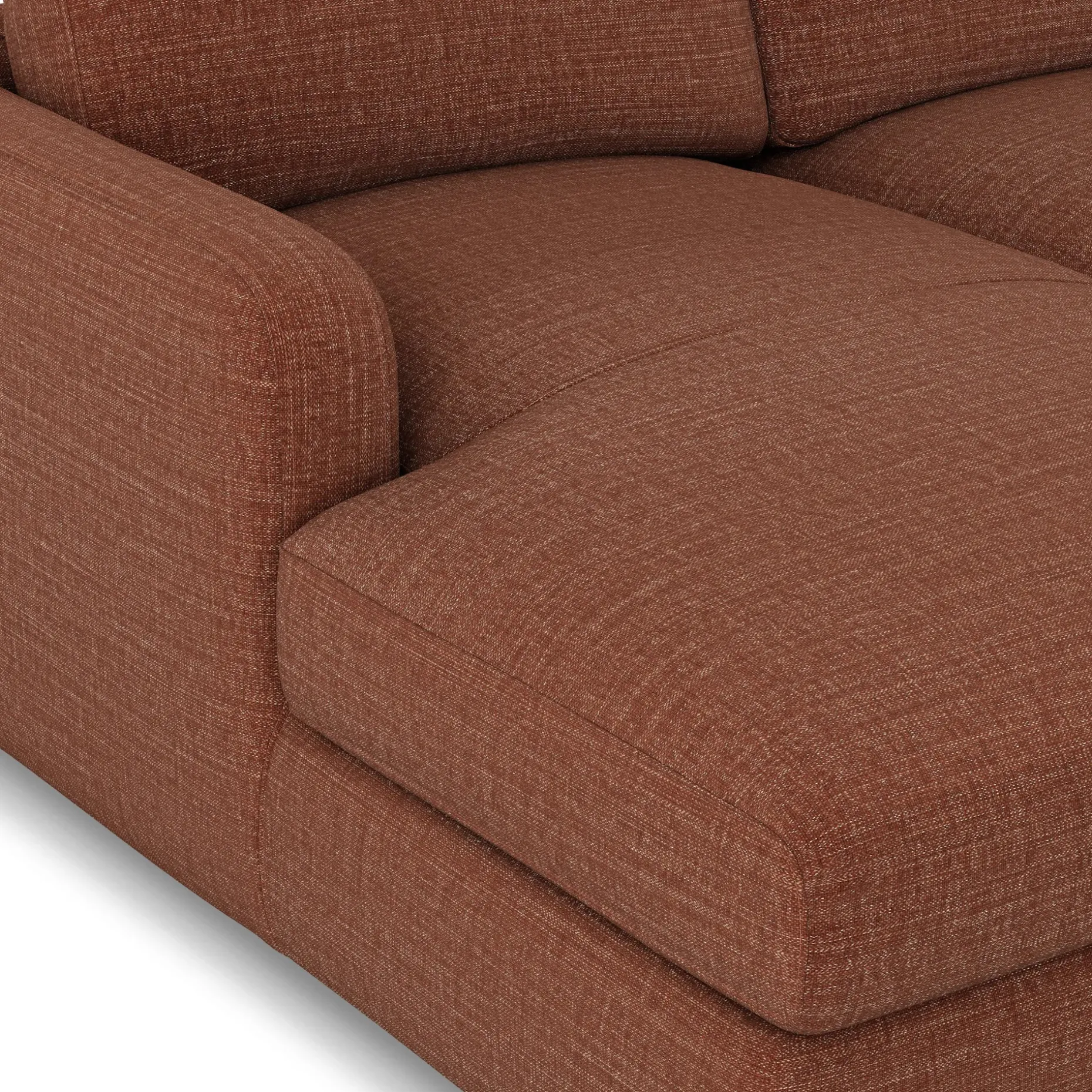 Vati 114" Left Storage Sleeper Sectional - Natural Oak and Napa Rust