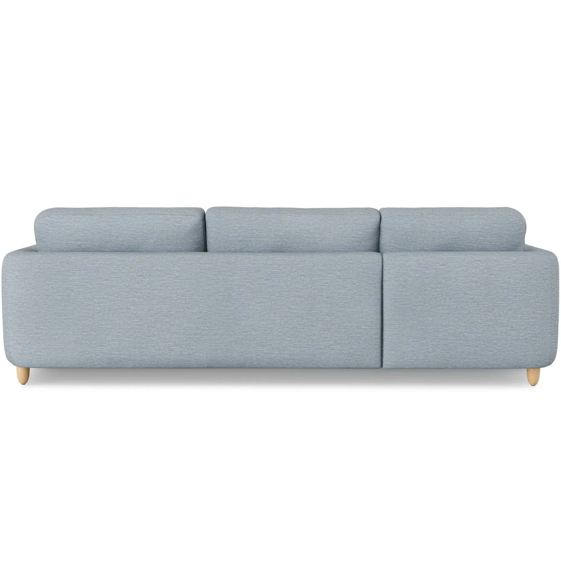 Vati 114" Left Storage Sleeper Sectional - Natural Oak and Silver Light Blue