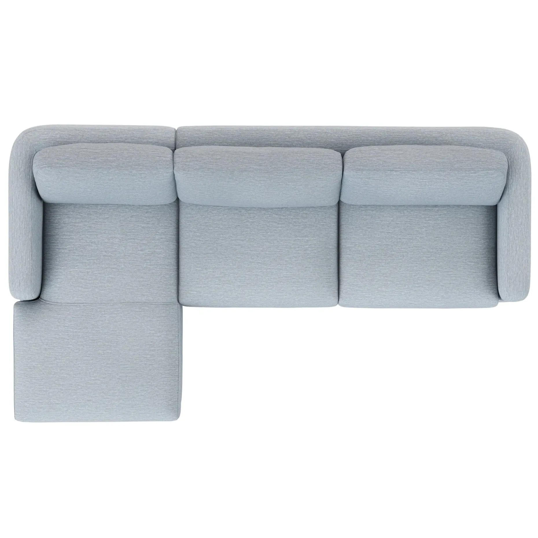 Vati 114" Left Storage Sleeper Sectional - Natural Oak and Silver Light Blue