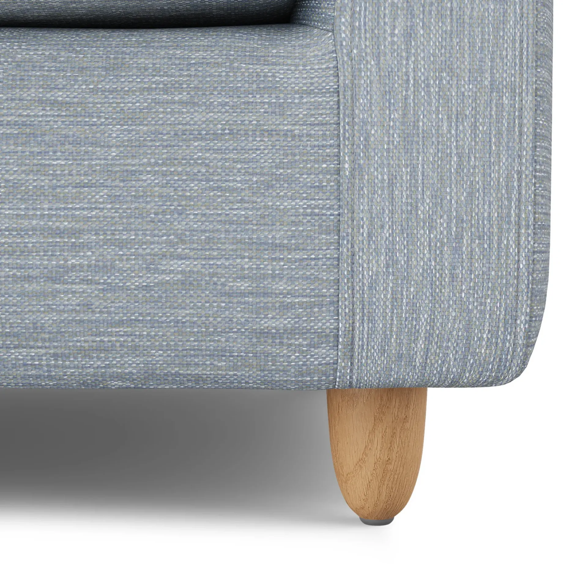 Vati 114" Left Storage Sleeper Sectional - Natural Oak and Silver Light Blue