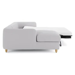 Vati 114" Left Storage Sleeper Sectional - Silver Ivory