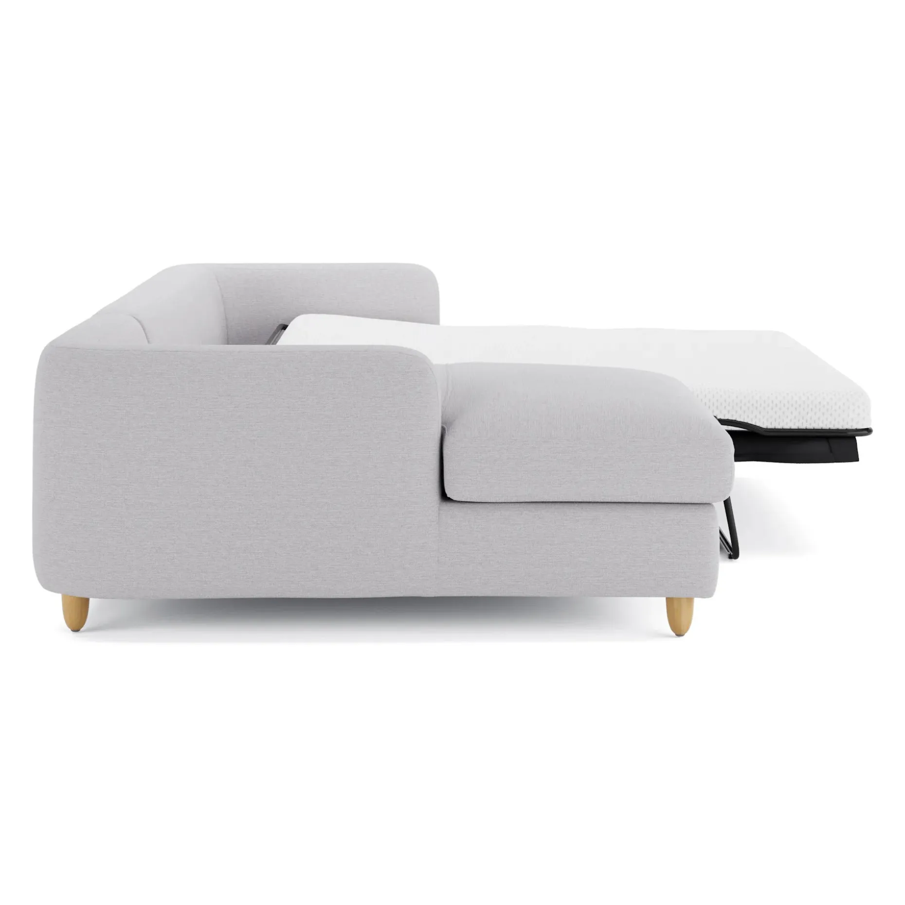 Vati 114" Left Storage Sleeper Sectional - Silver Ivory