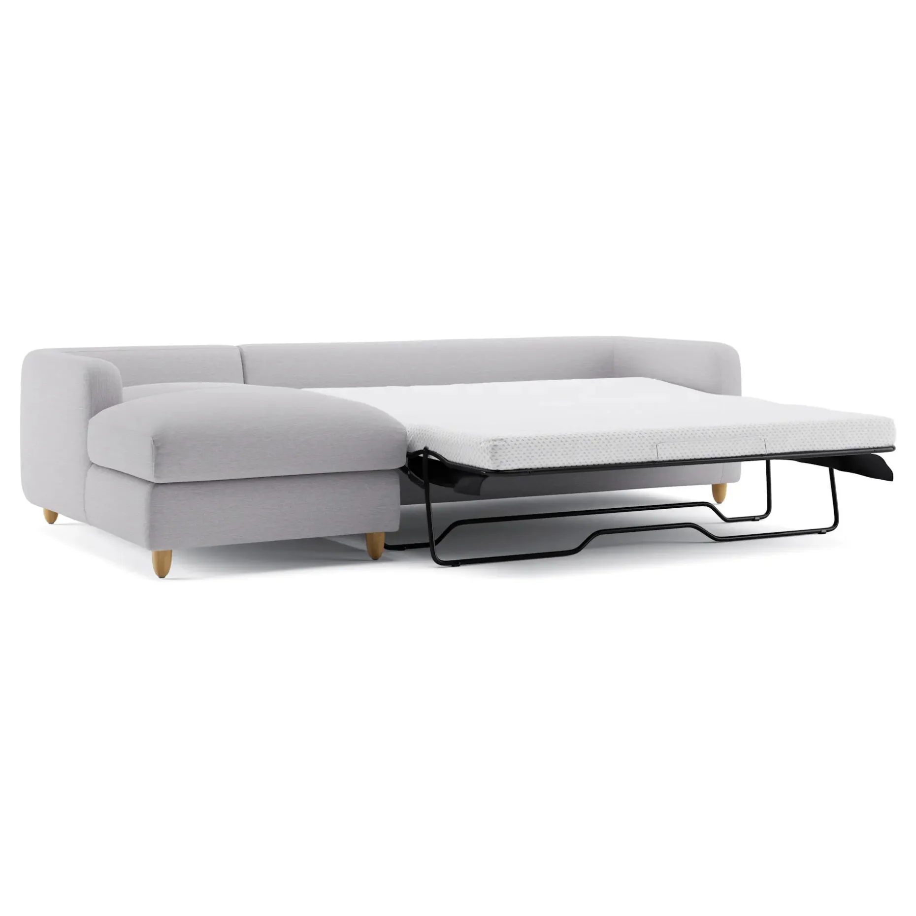 Vati 114" Left Storage Sleeper Sectional - Silver Ivory