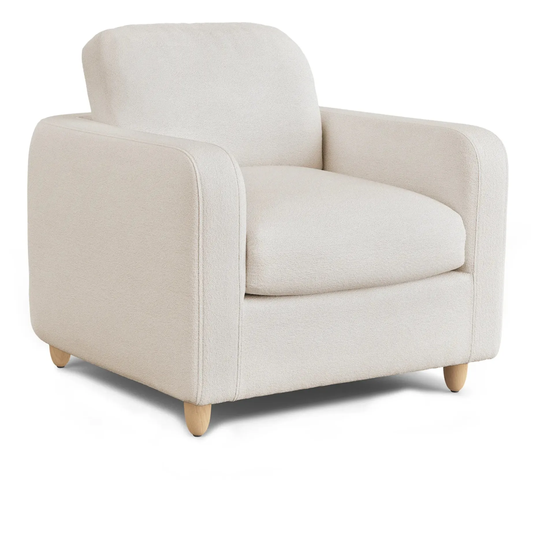 Vati 37" Lounge Chair - Ivory Wool Bouclé