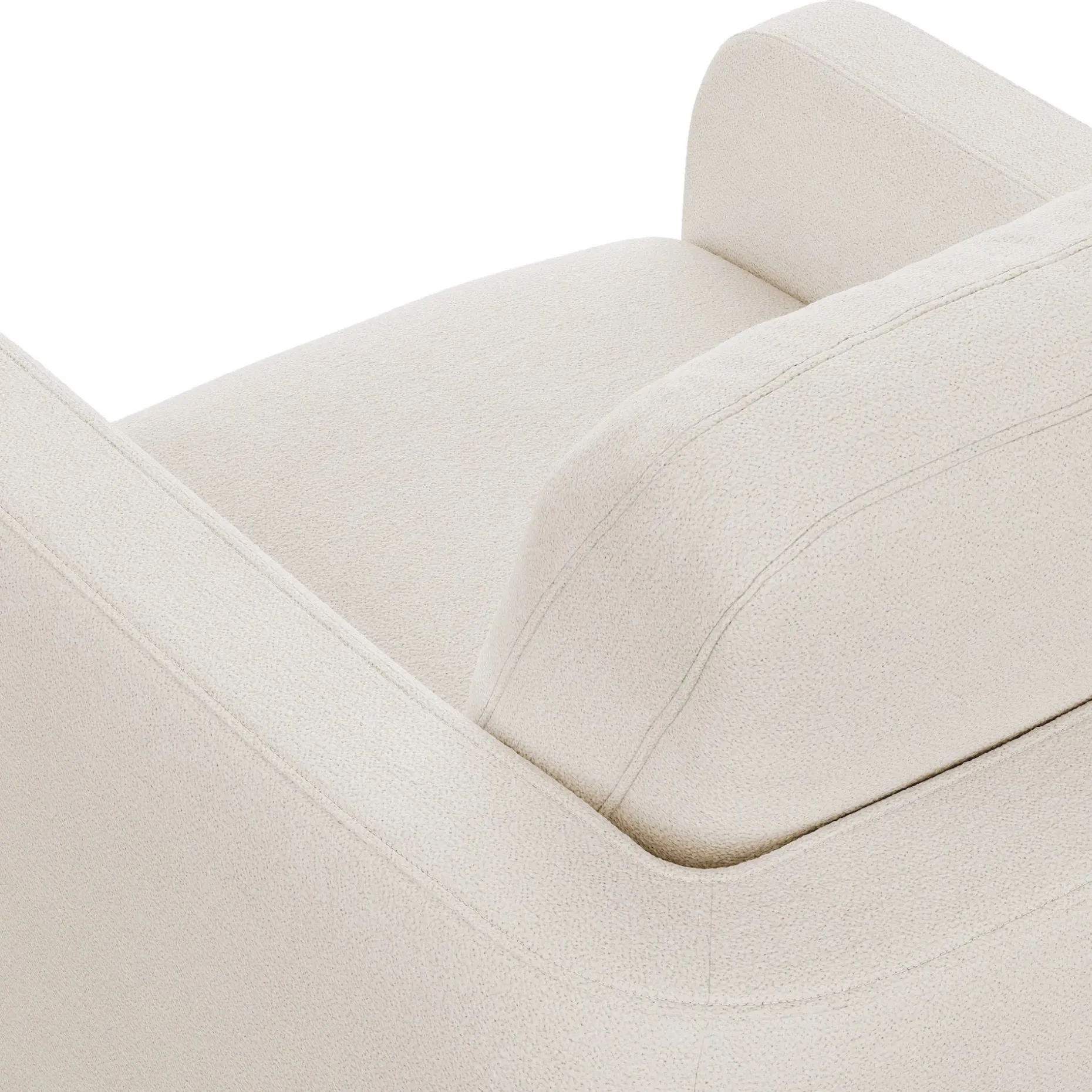 Vati 37" Lounge Chair - Ivory Wool Bouclé