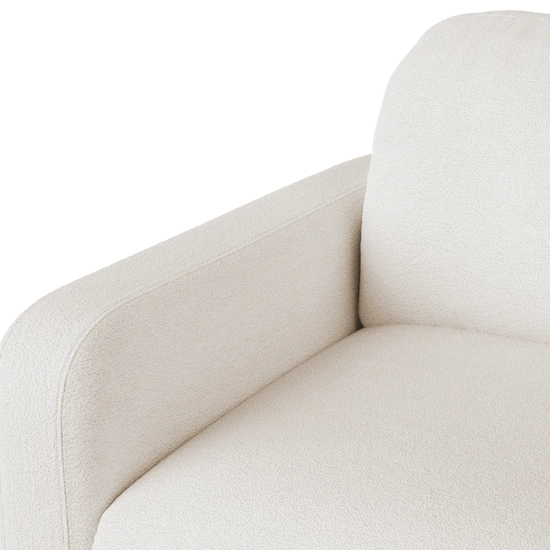 Vati 37" Lounge Chair - Ivory Wool Bouclé