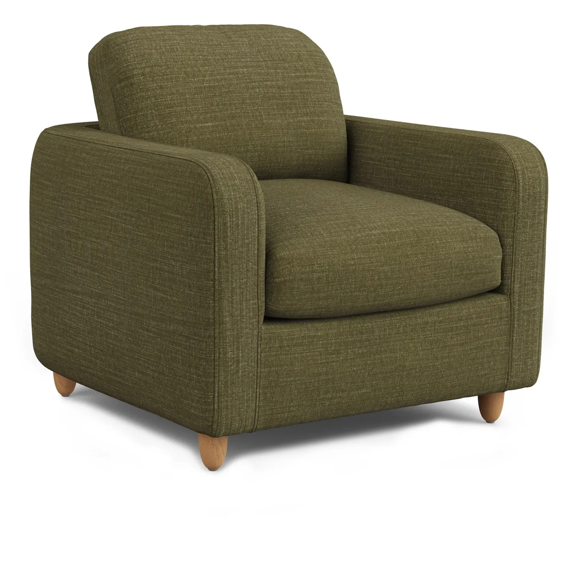 Vati 37" Lounge Chair - Natural Oak and Napa Moss