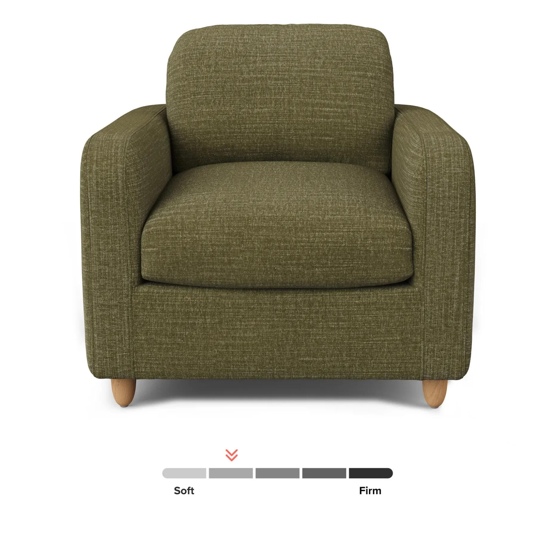 Vati 37" Lounge Chair - Natural Oak and Napa Moss