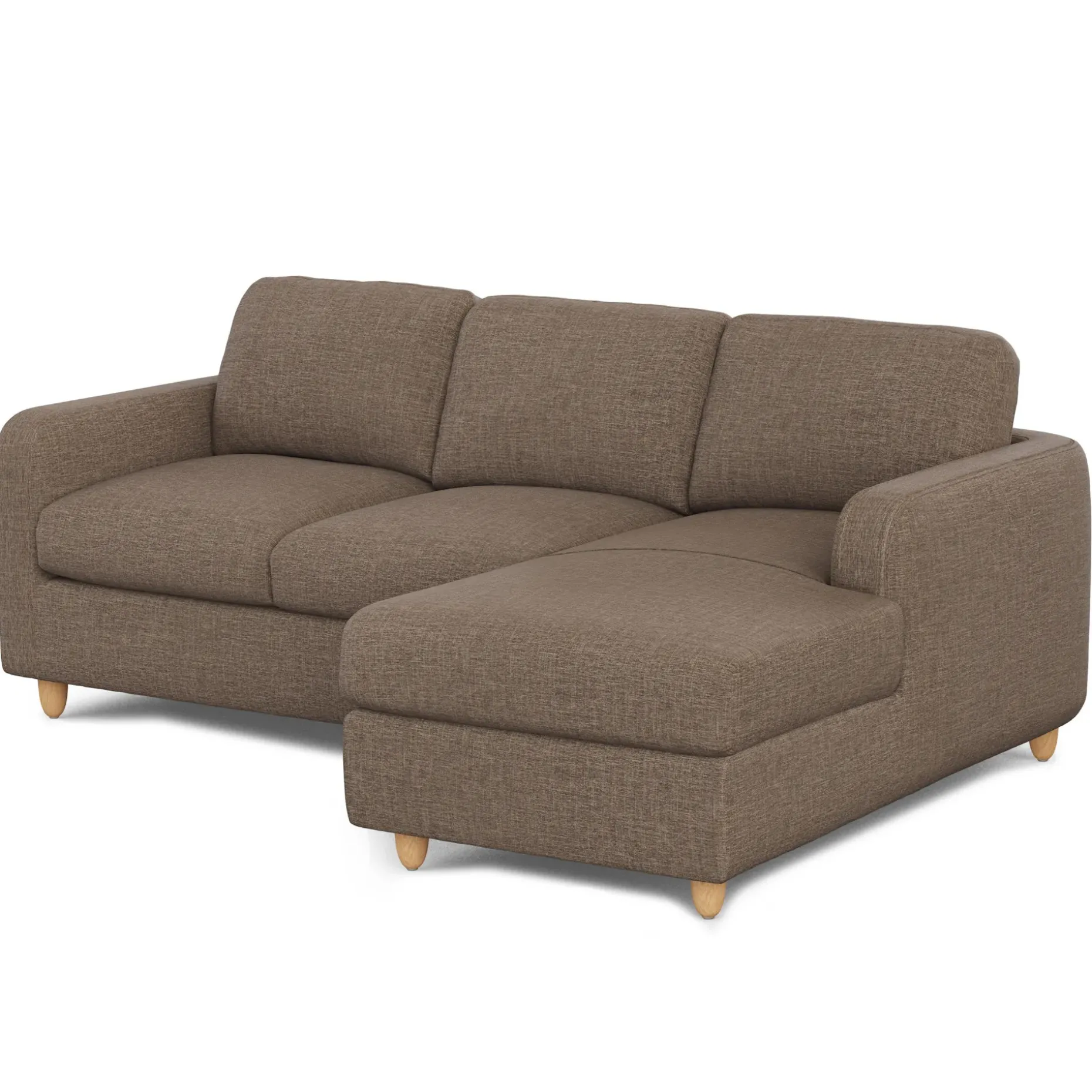 Vati 90.5" Right Storage Sectional - Natural Oak and Buckler Brown