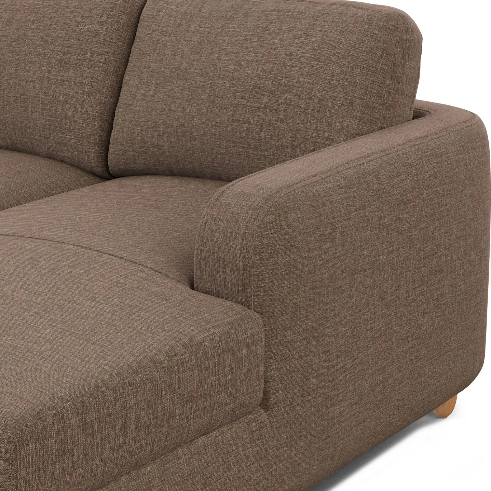 Vati 90.5" Right Storage Sectional - Natural Oak and Buckler Brown