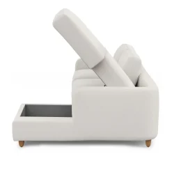 Vati 90.5" Right Storage Sectional - Natural Oak and Buckler Ivory