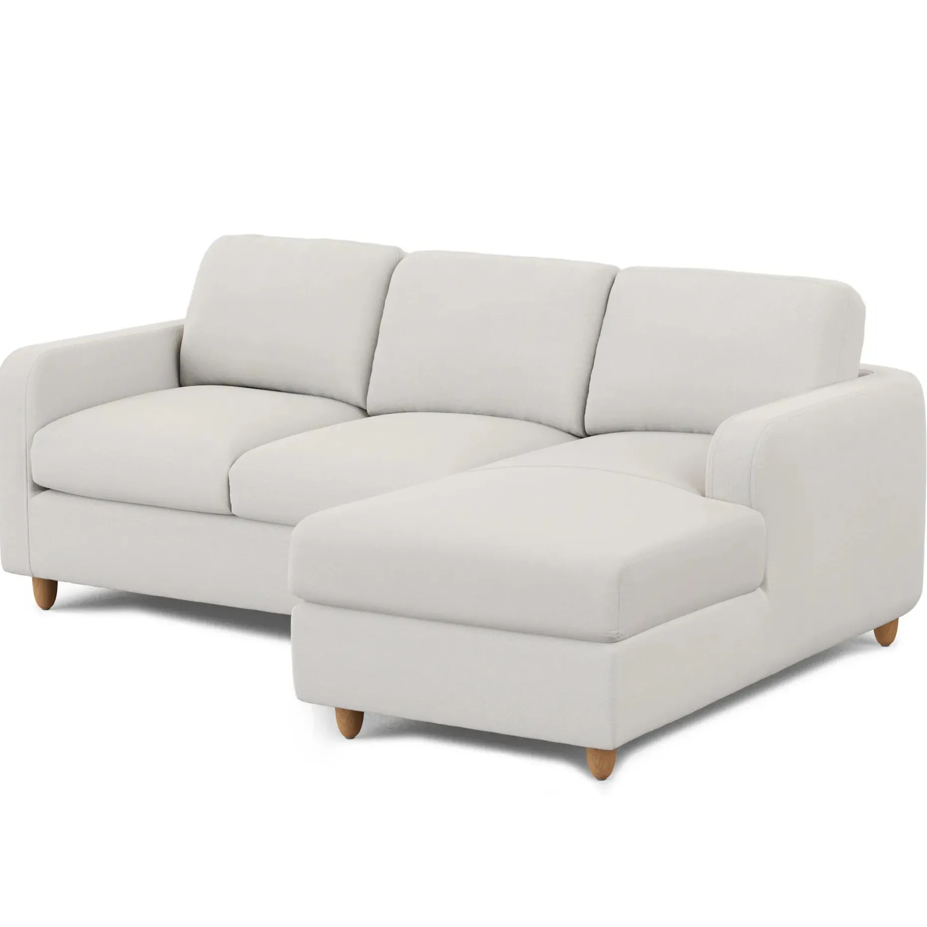 Vati 90.5" Right Storage Sectional - Natural Oak and Buckler Ivory