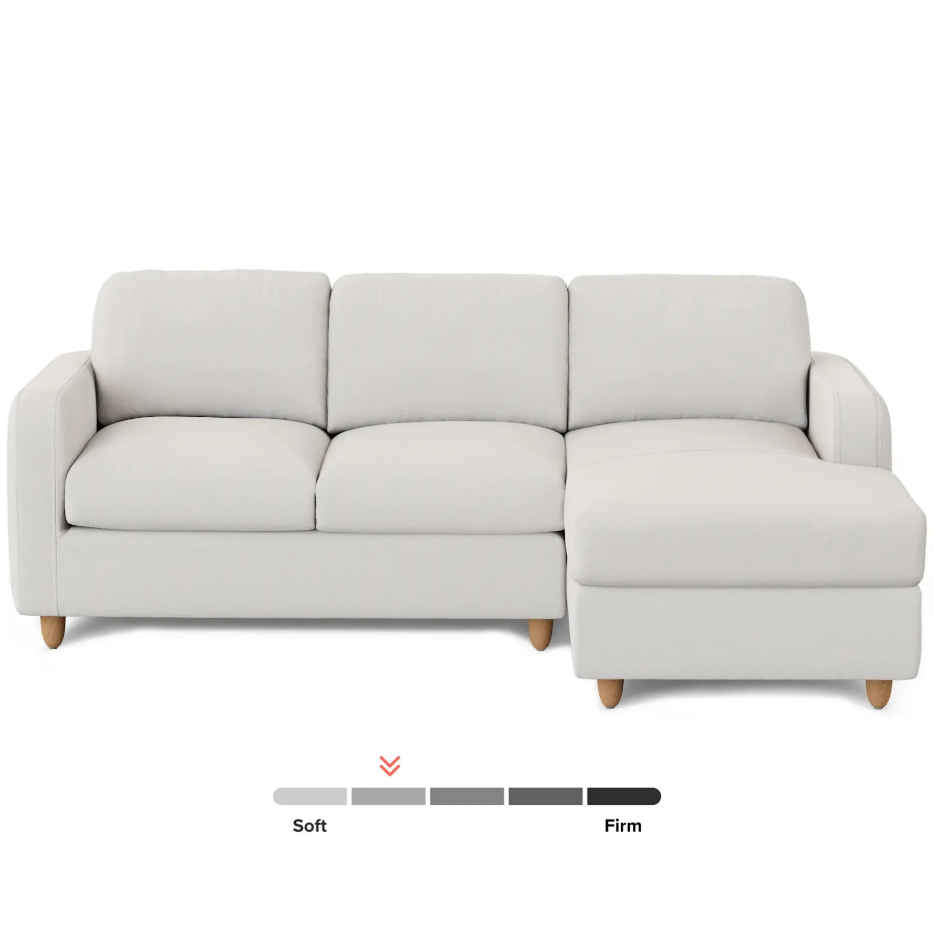 Vati 90.5" Right Storage Sectional - Natural Oak and Buckler Ivory
