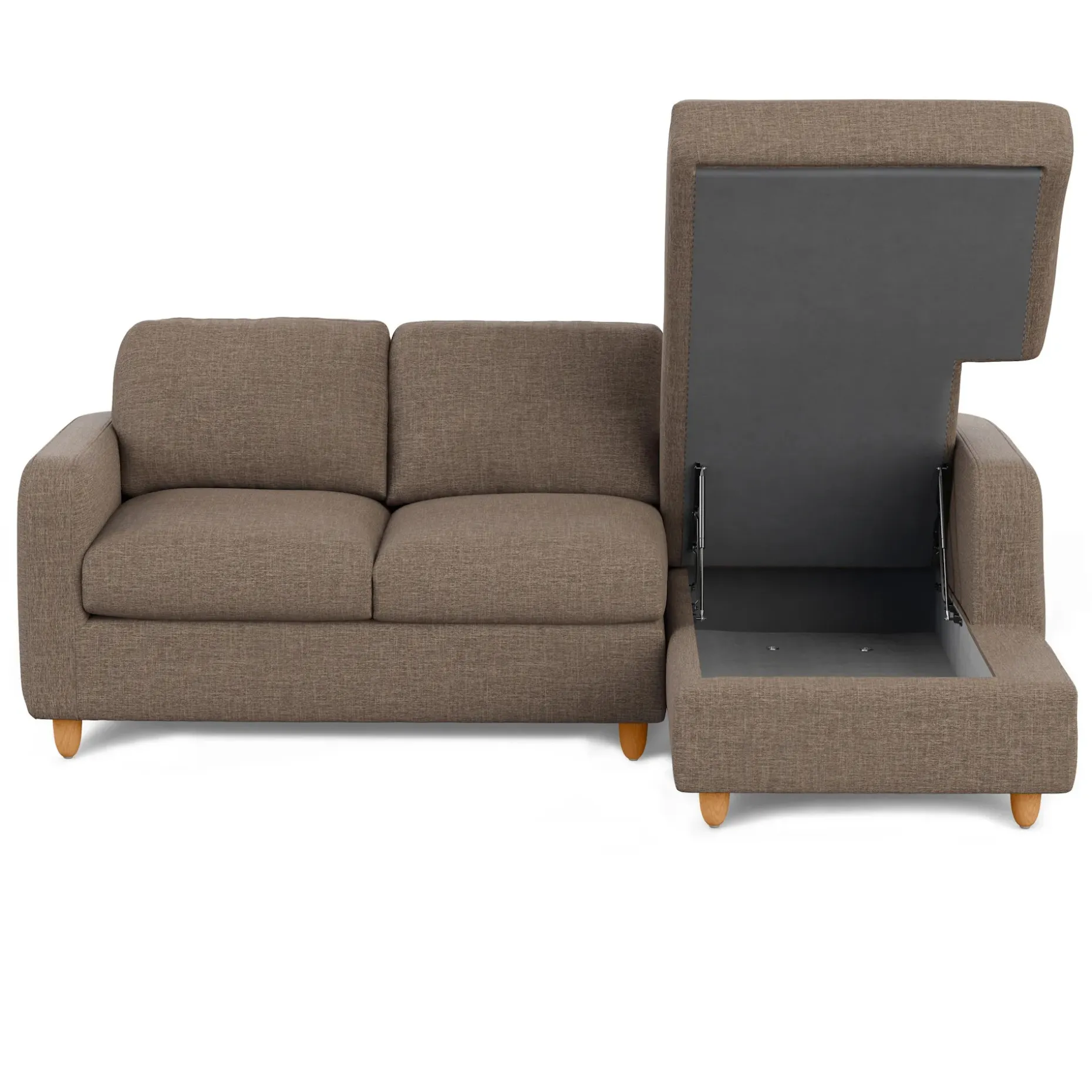 Vati 90.5" Right Storage Sectional - Honey Oak and Buckler Brown