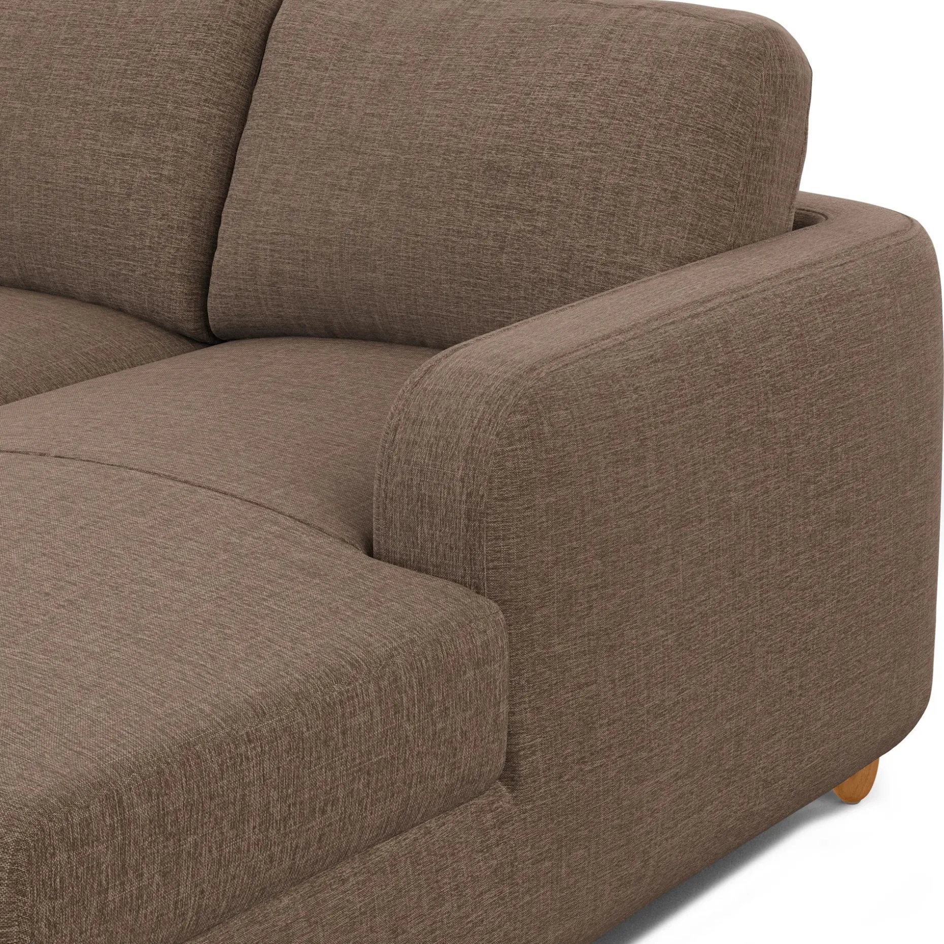 Vati 90.5" Right Storage Sectional - Honey Oak and Buckler Brown