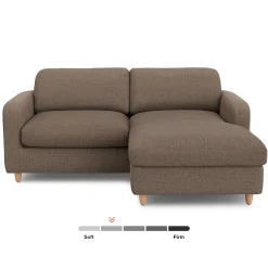 Vati 80" Right Storage Sectional - Natural Oak and Buckler Brown