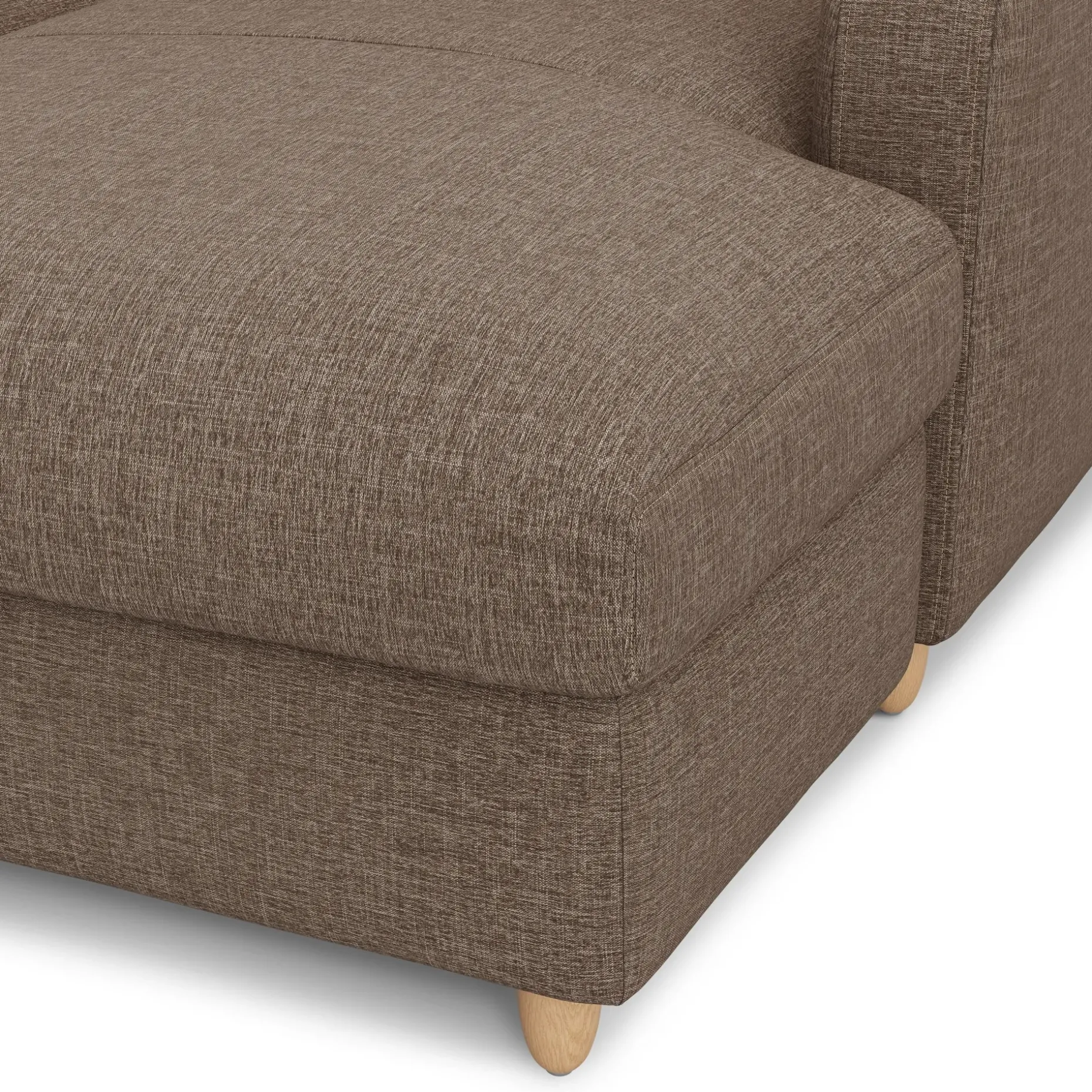 Vati 80" Right Storage Sectional - Natural Oak and Buckler Brown