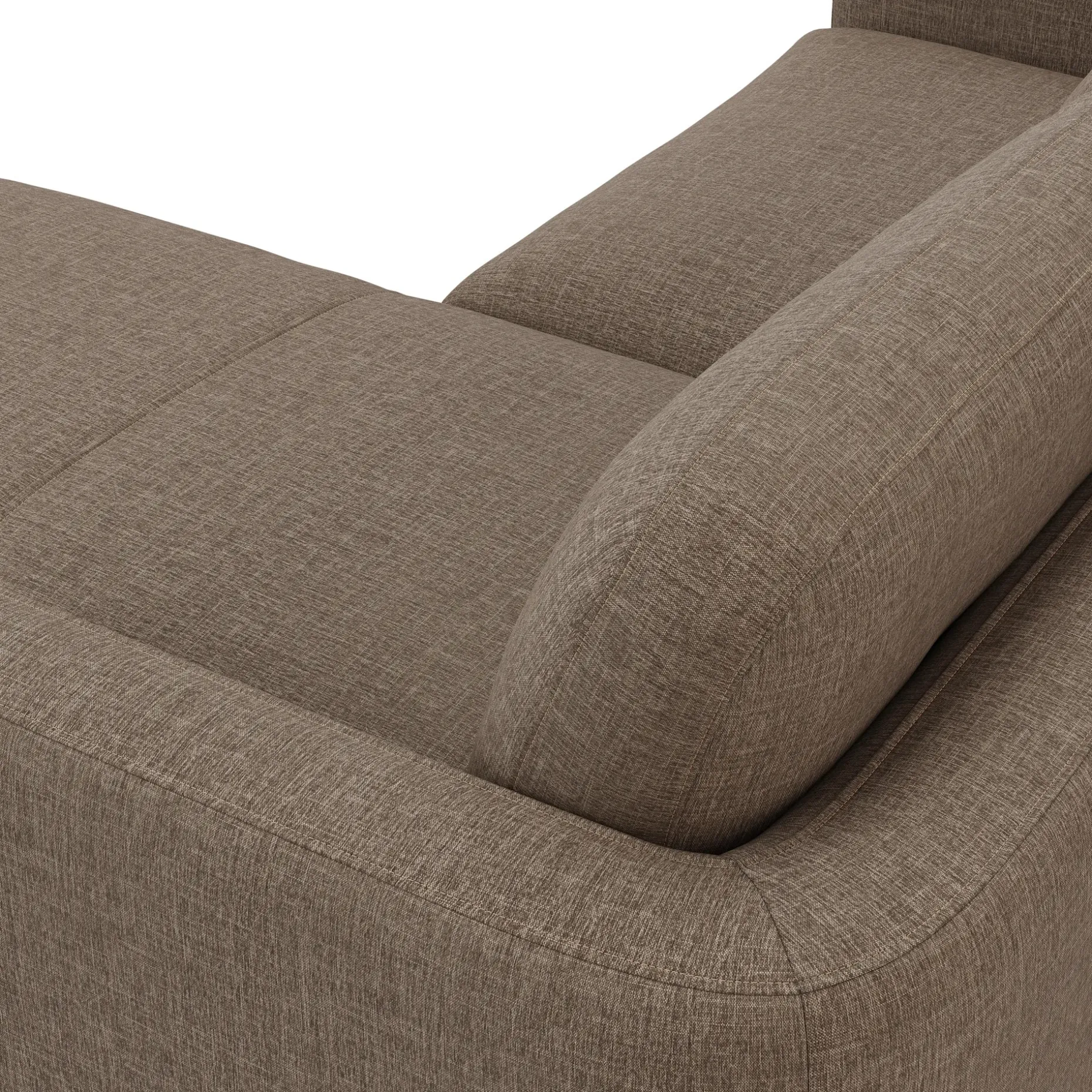 Vati 80" Right Storage Sectional - Natural Oak and Buckler Brown