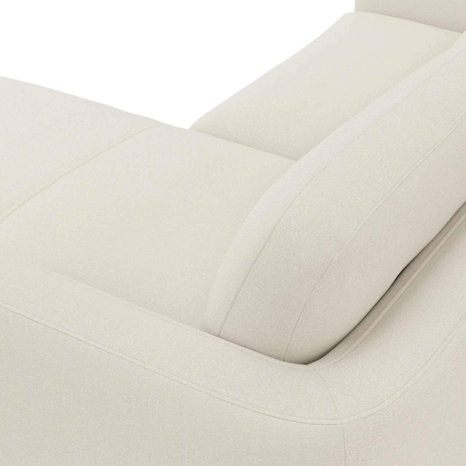 Vati 80" Right Storage Sectional - Natural Oak and Buckler Ivory