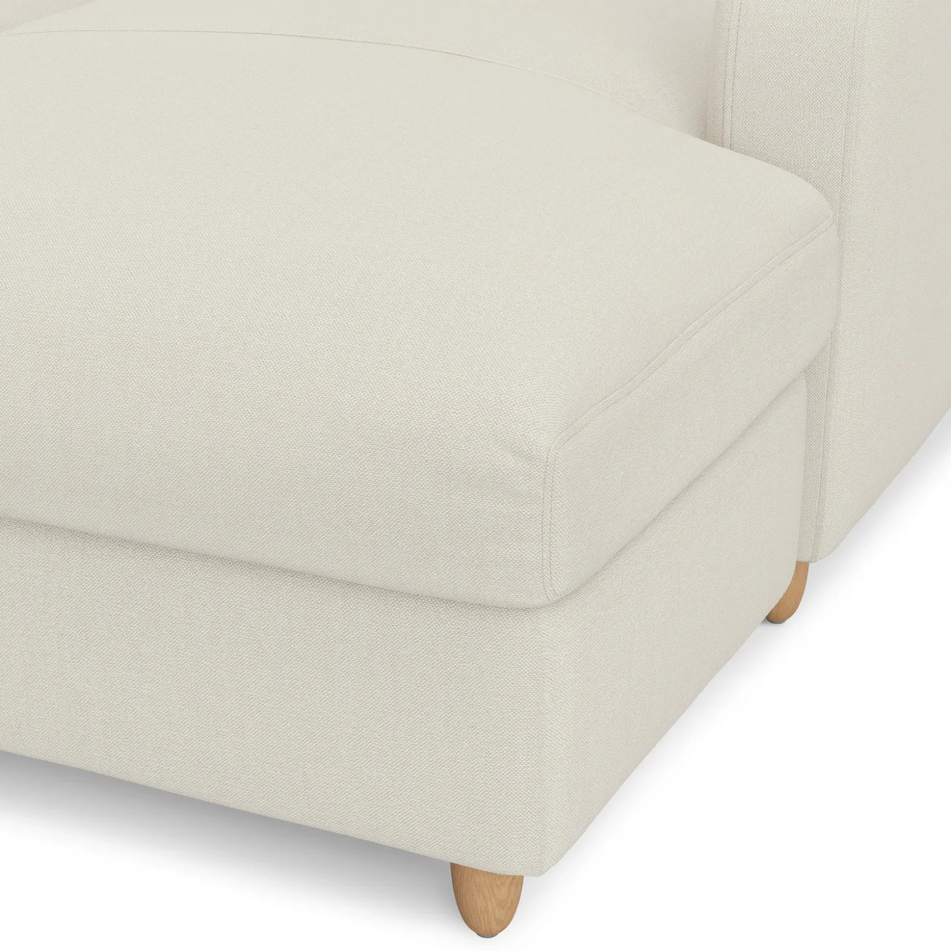 Vati 80" Right Storage Sectional - Natural Oak and Buckler Ivory