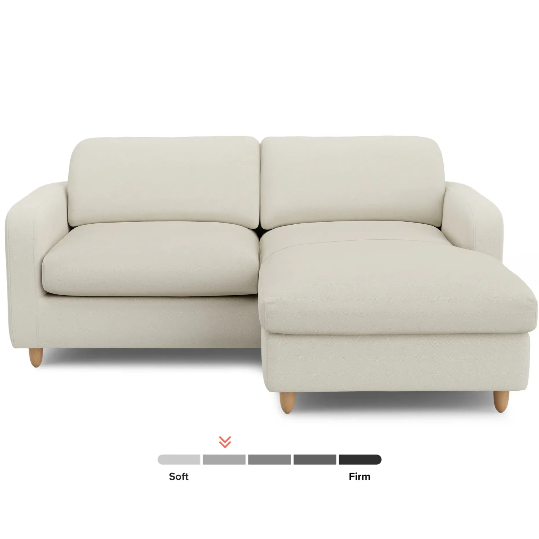 Vati 80" Right Storage Sectional - Natural Oak and Buckler Ivory