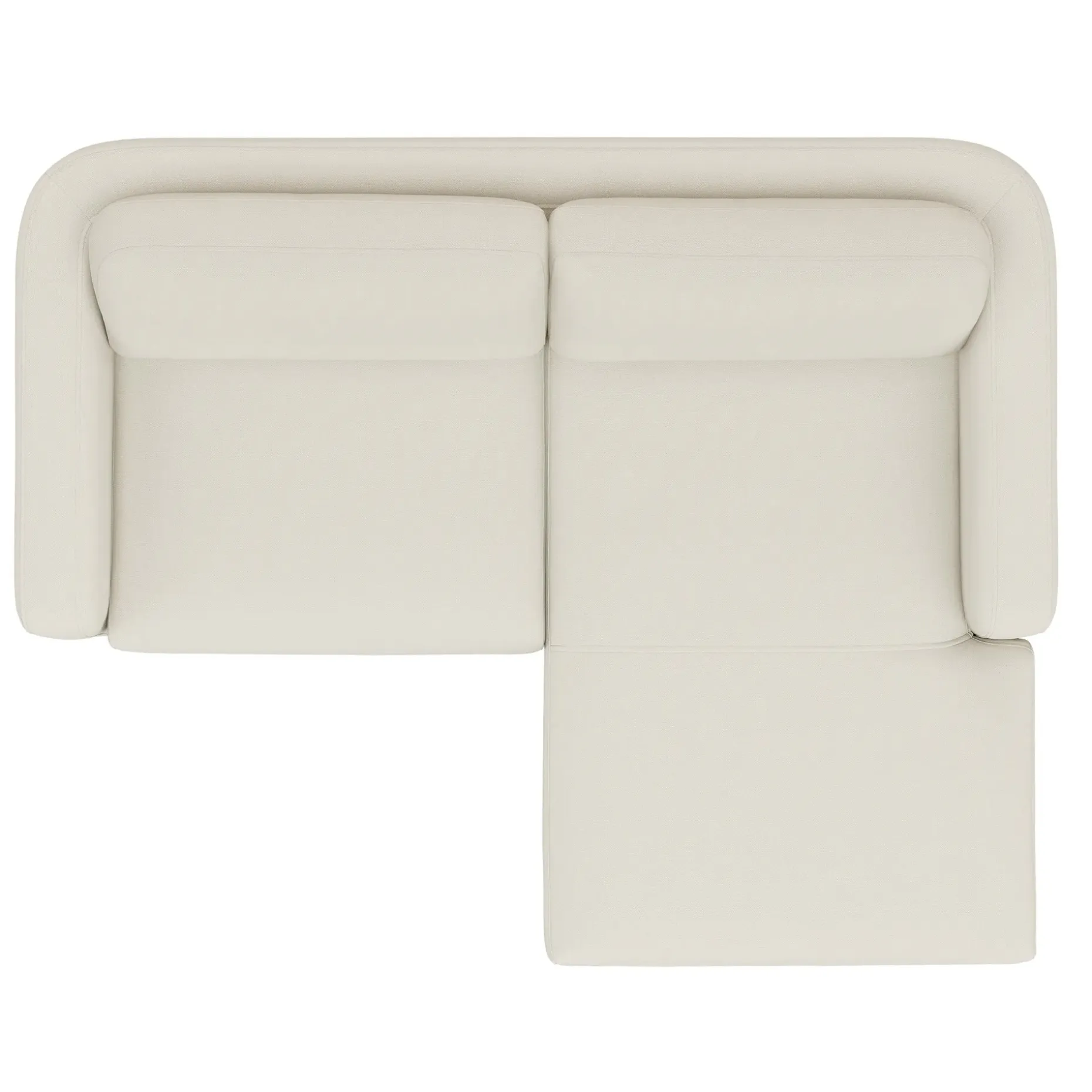 Vati 80" Right Storage Sectional - Natural Oak and Buckler Ivory
