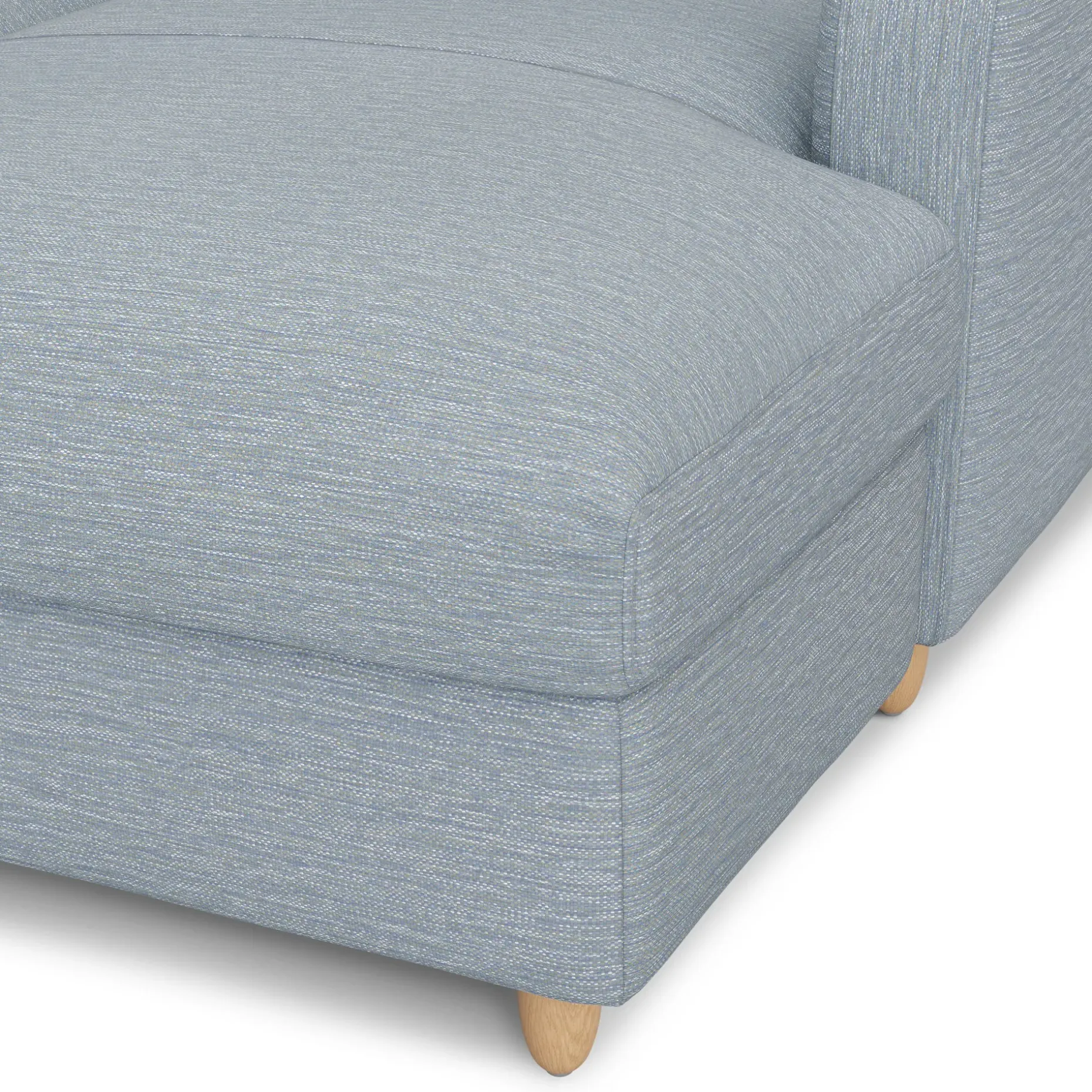 Vati 80" Right Storage Sectional - Natural Oak and Silver Light Blue