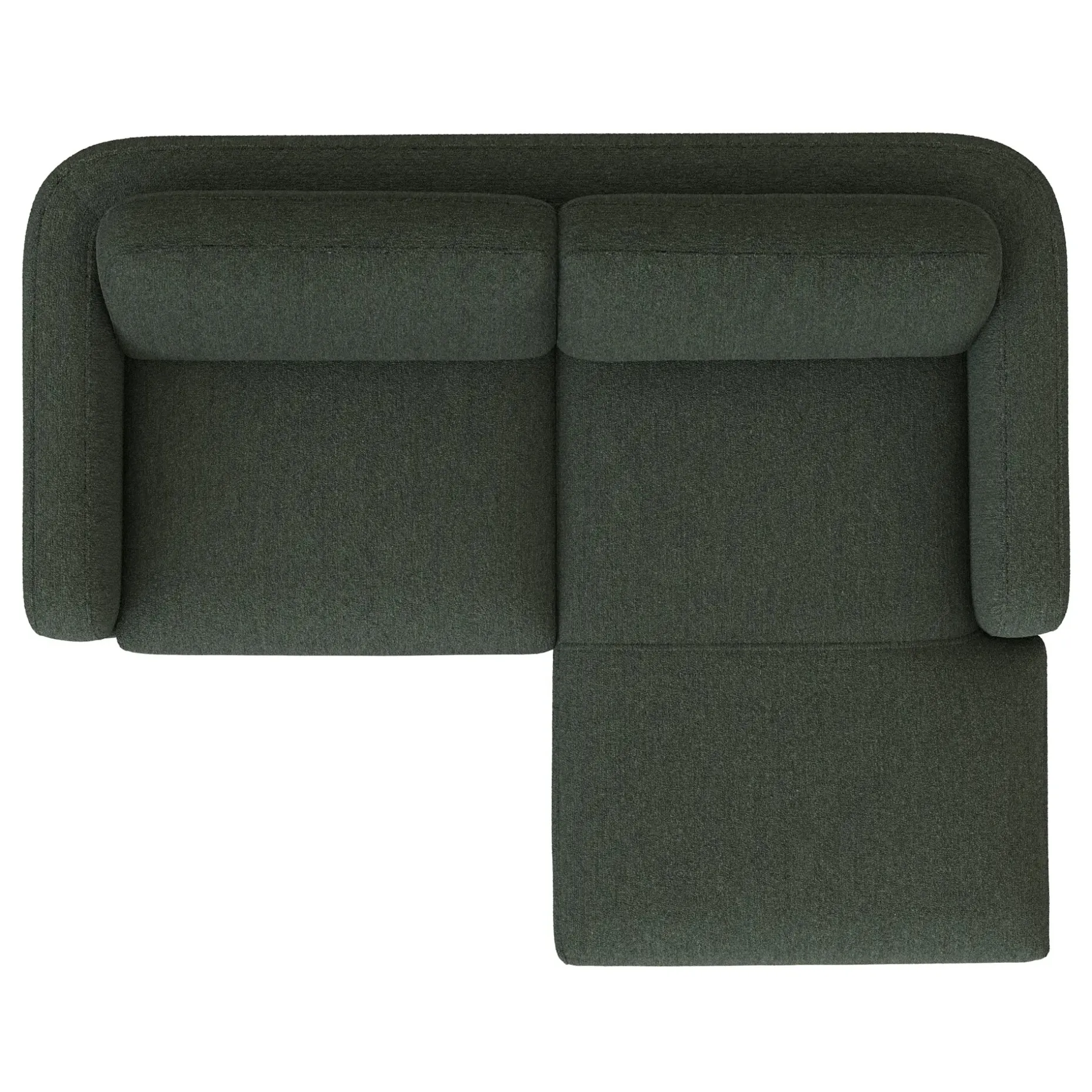 Vati 80" Right Storage Sectional - Natural Oak and Green Wool Bouclé