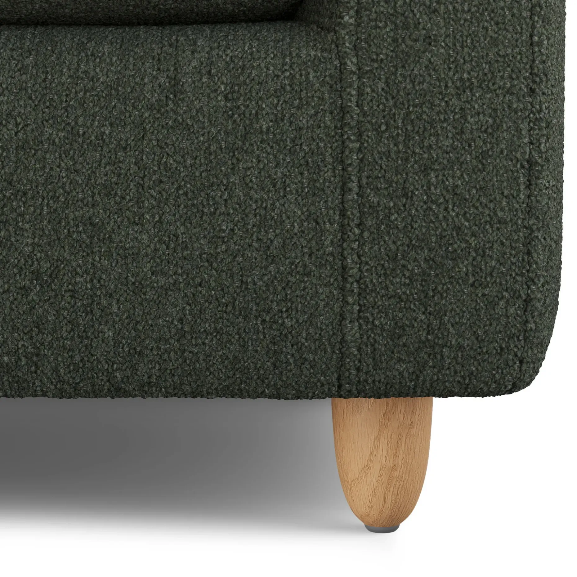 Vati 80" Right Storage Sectional - Natural Oak and Green Wool Bouclé