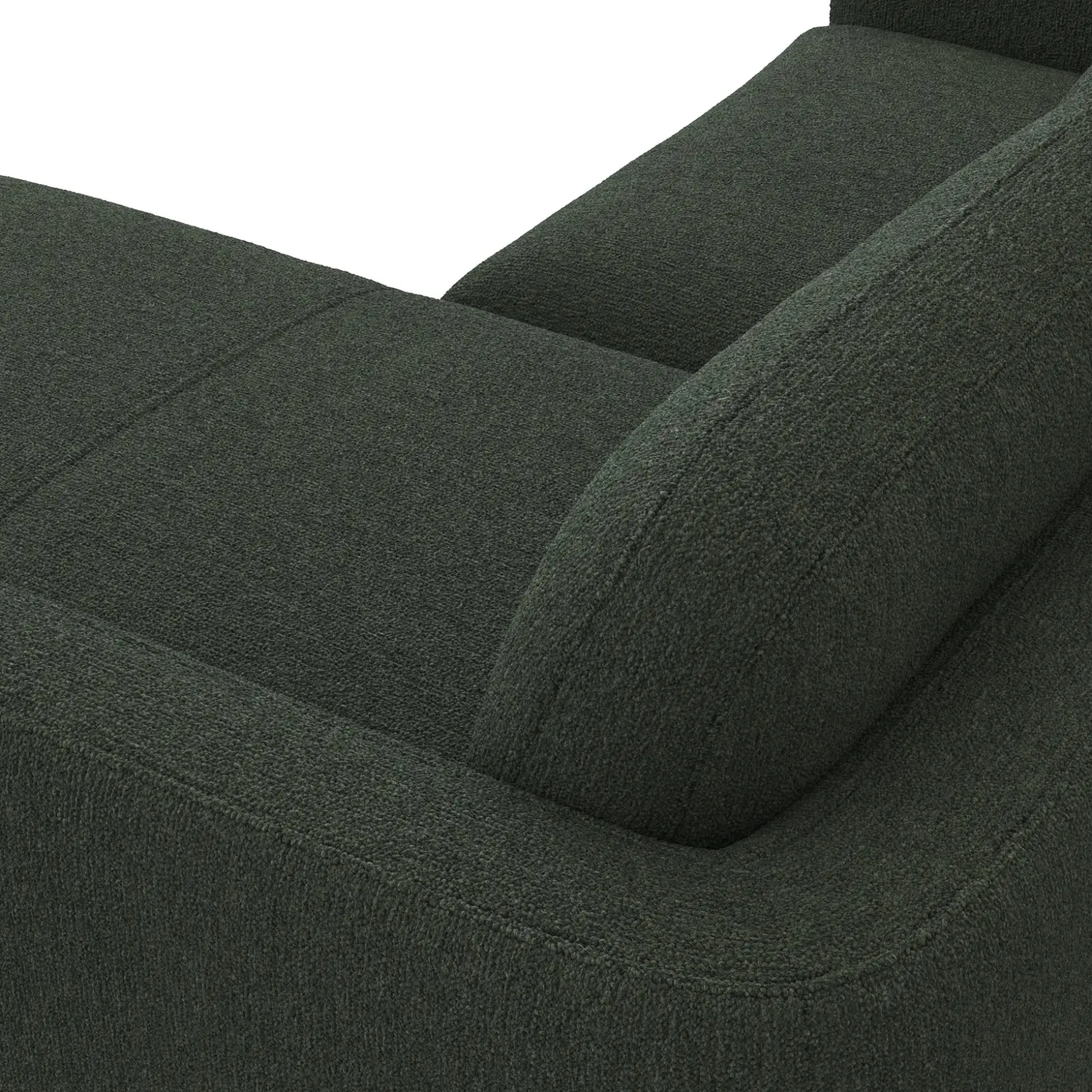 Vati 80" Right Storage Sectional - Natural Oak and Green Wool Bouclé