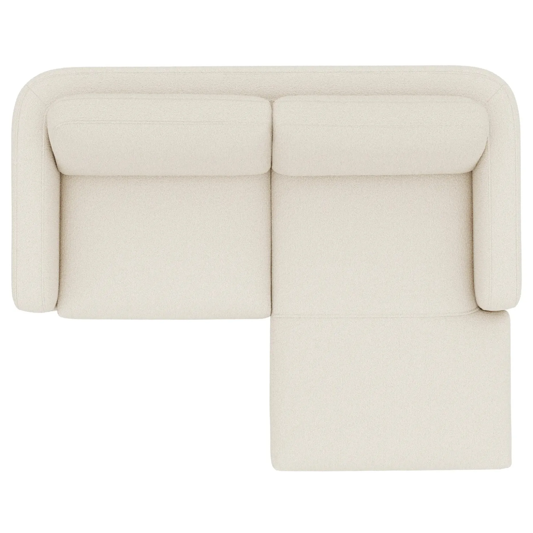 Vati 80" Right Storage Sectional - Natural Oak and Ivory Wool Bouclé