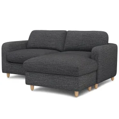 Vati 80" Right Storage Sectional - Natural Oak and Napa Charcoal