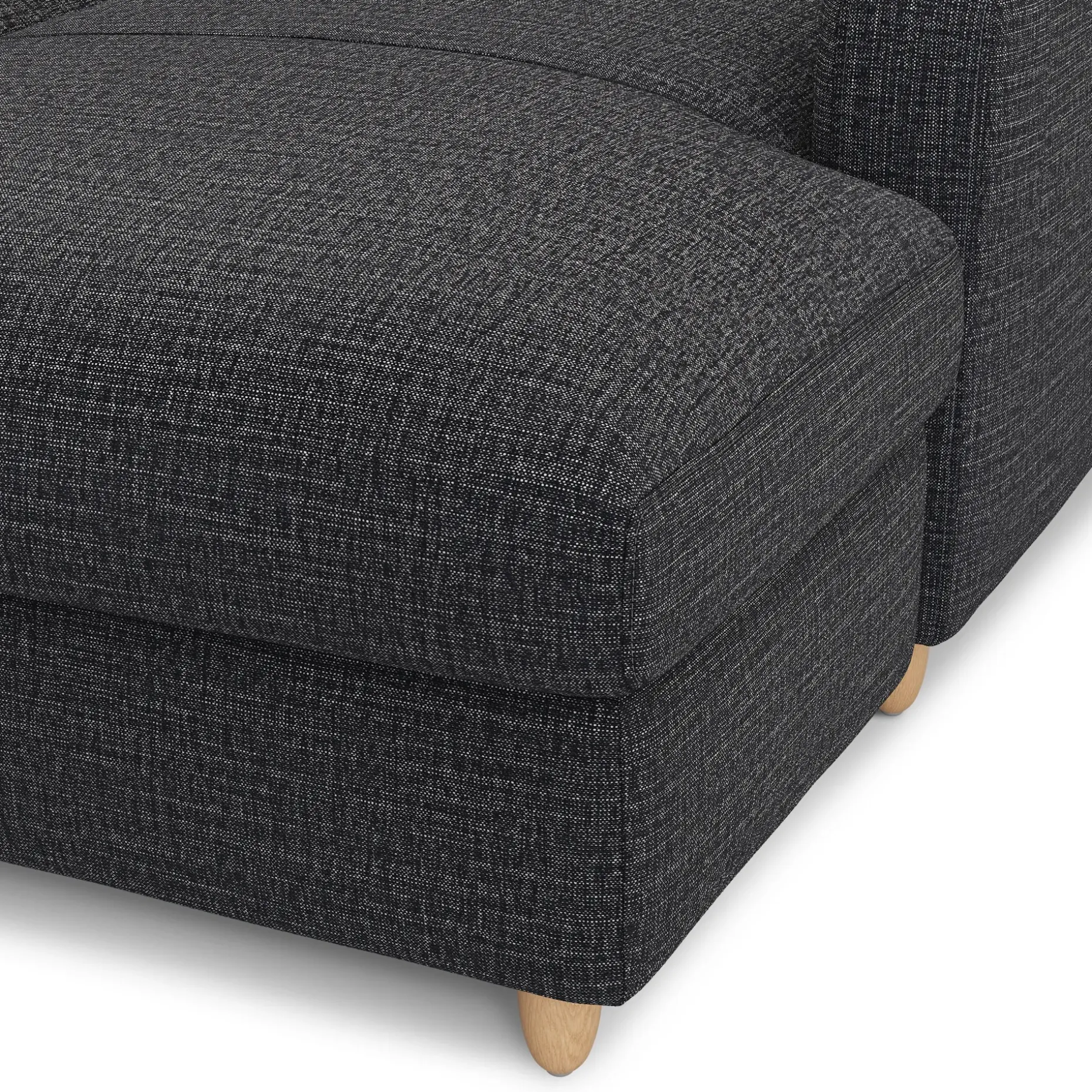 Vati 80" Right Storage Sectional - Natural Oak and Napa Charcoal