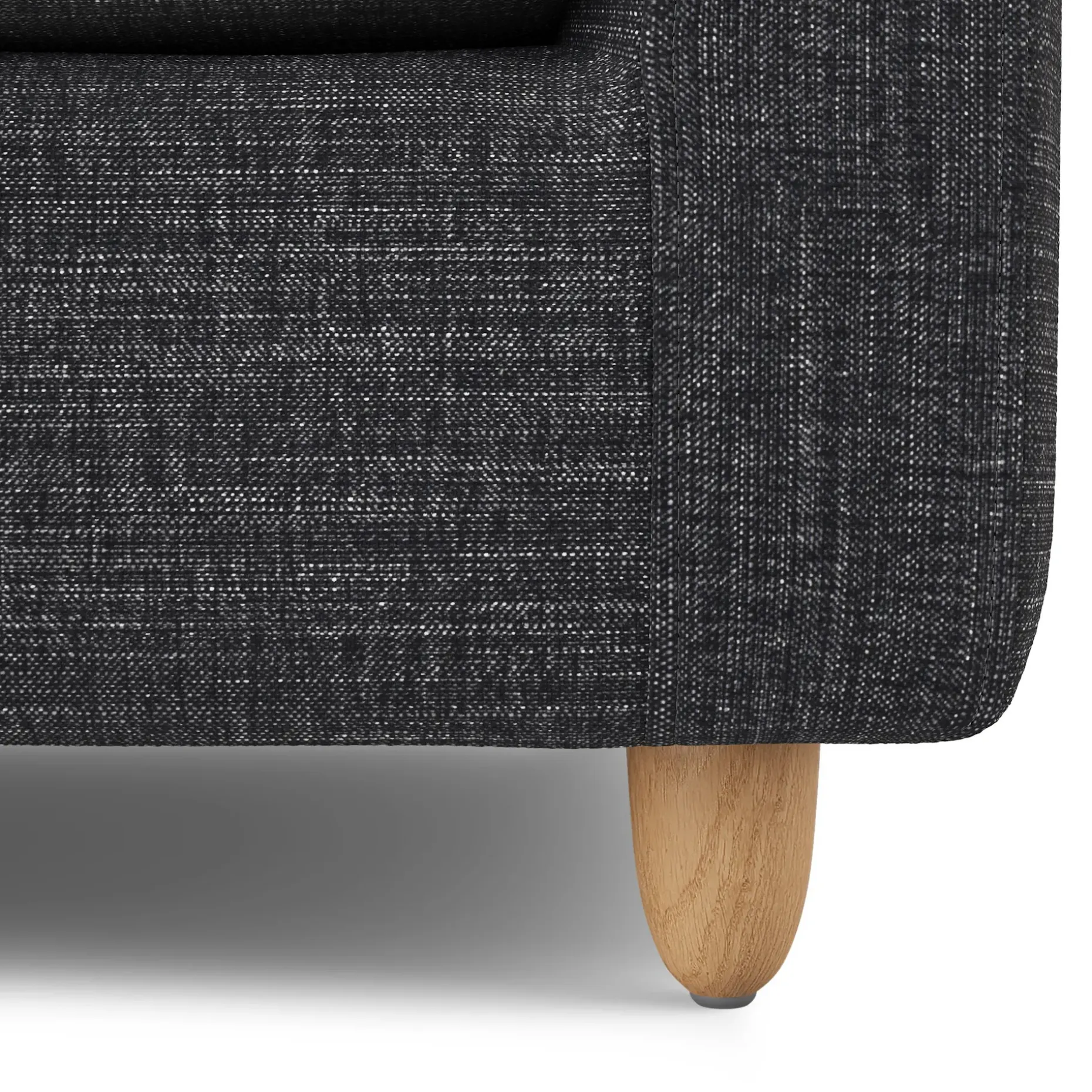 Vati 80" Right Storage Sectional - Natural Oak and Napa Charcoal