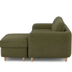 Vati 80" Right Storage Sectional - Natural Oak and Napa Moss
