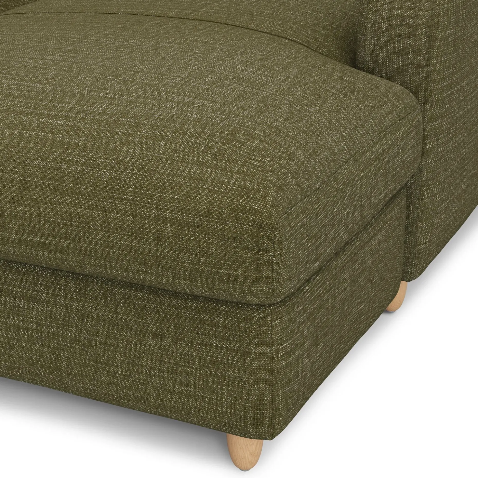 Vati 80" Right Storage Sectional - Natural Oak and Napa Moss