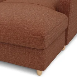 Vati 80" Right Storage Sectional - Natural Oak and Napa Rust