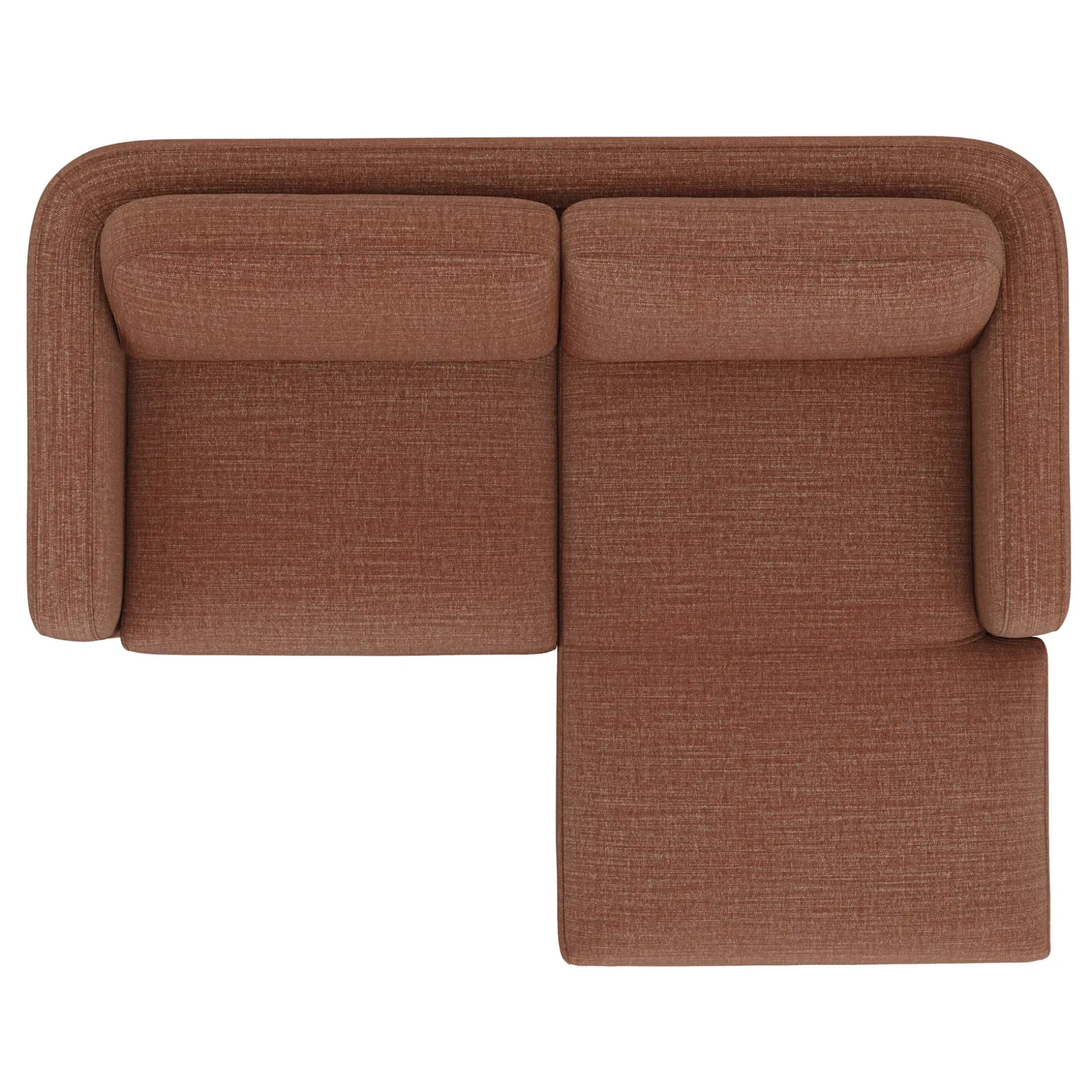 Vati 80" Right Storage Sectional - Natural Oak and Napa Rust
