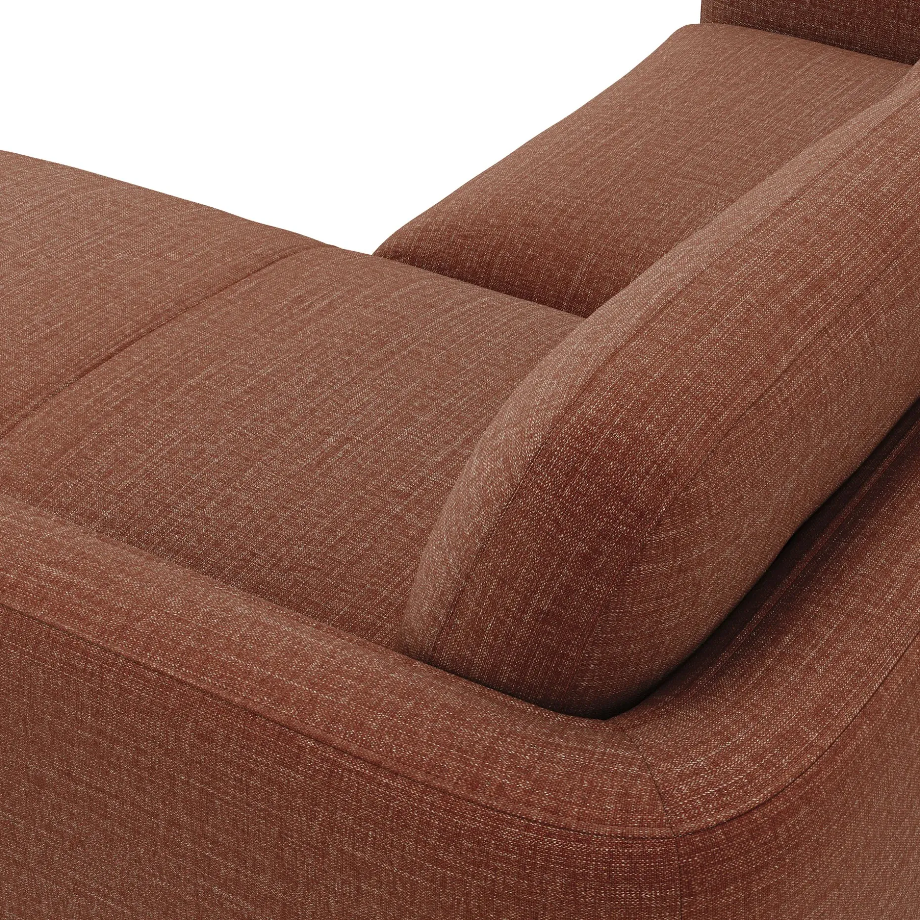Vati 80" Right Storage Sectional - Natural Oak and Napa Rust