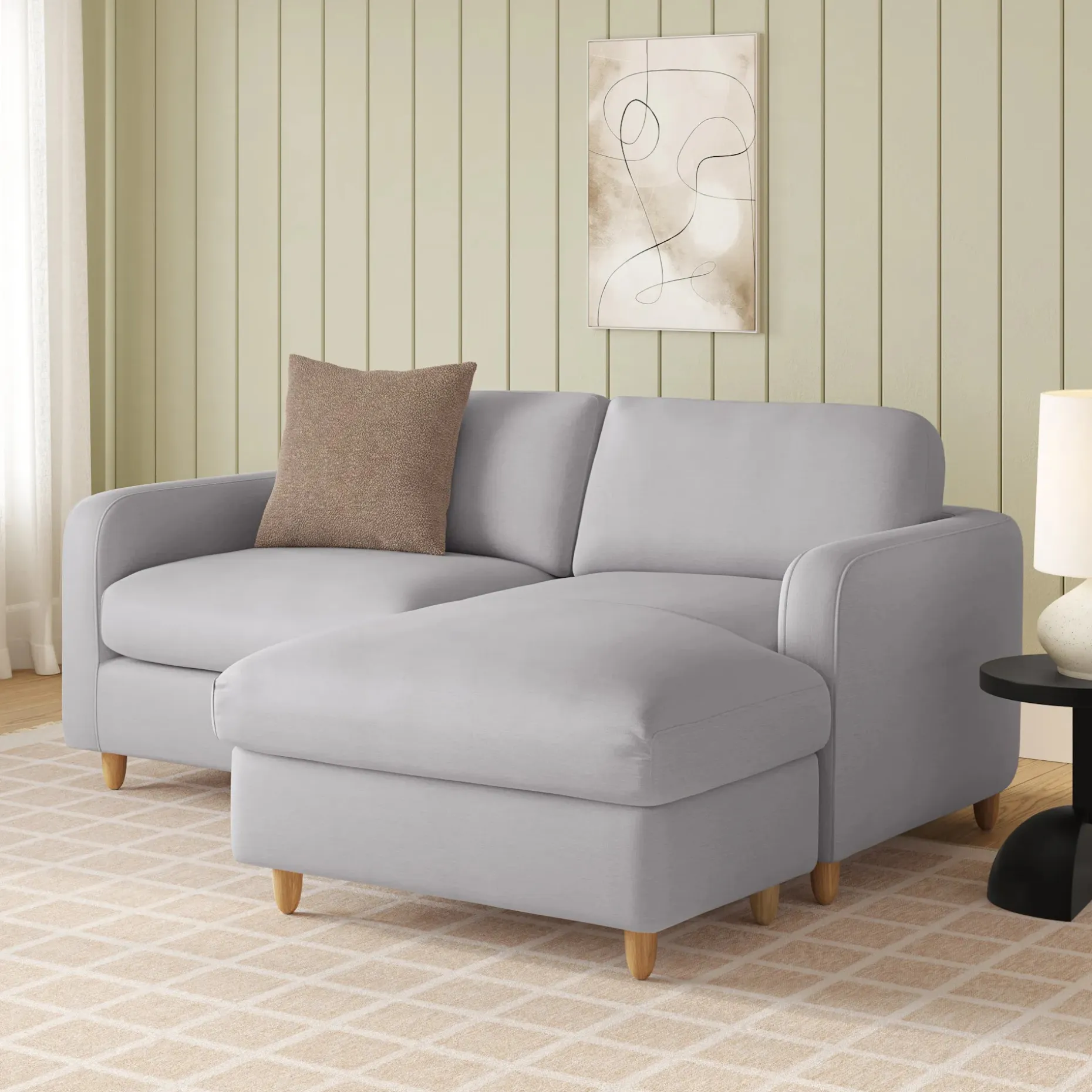 Vati 80" Right Storage Sectional - Silver Ivory