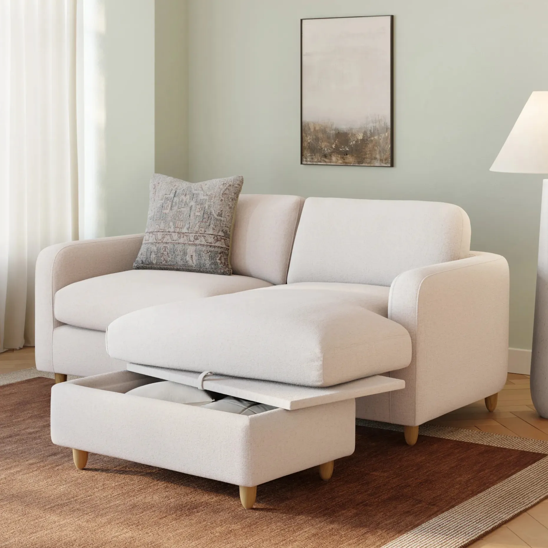 Vati 80" Right Storage Sectional - Napa White