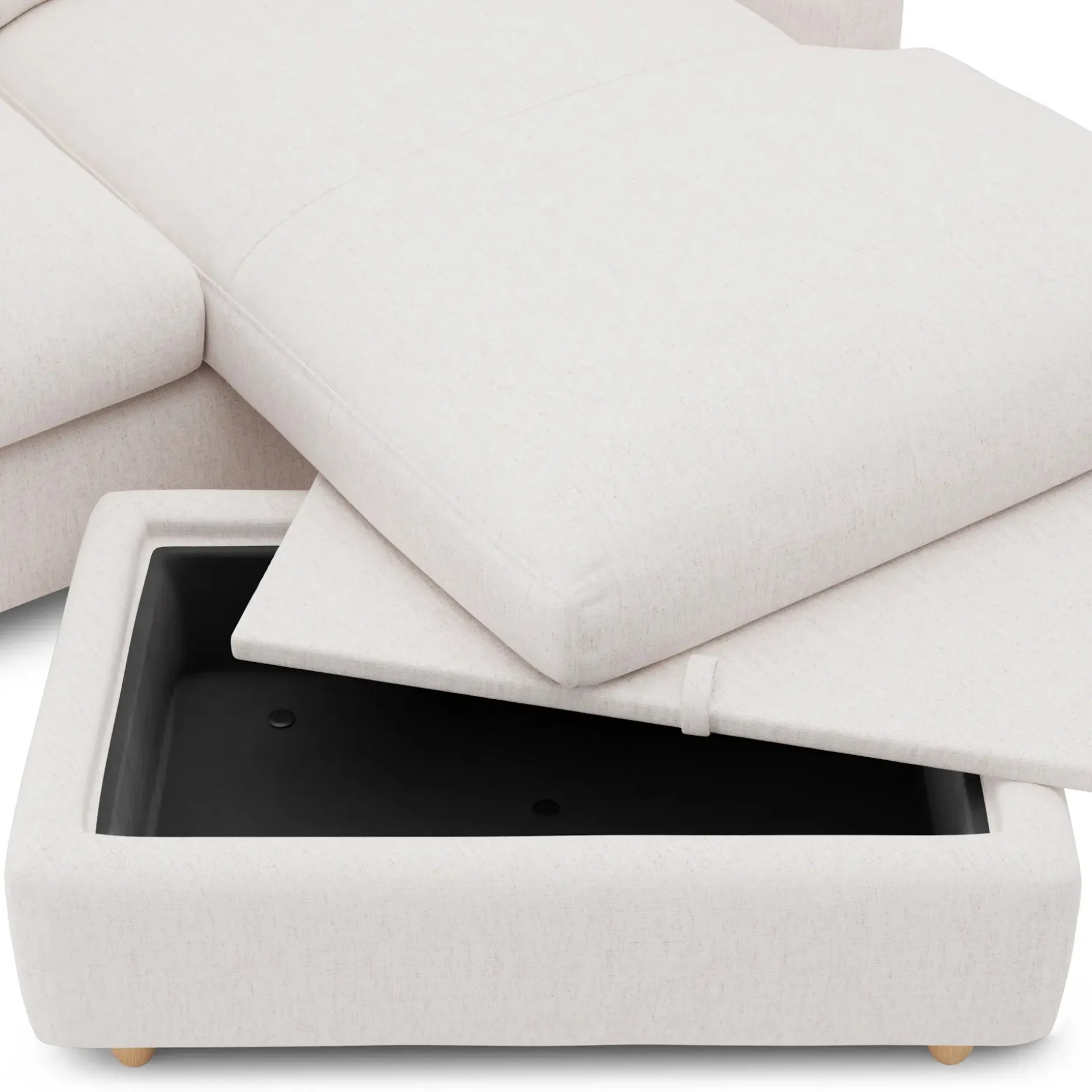 Vati 80" Right Storage Sectional - Napa White