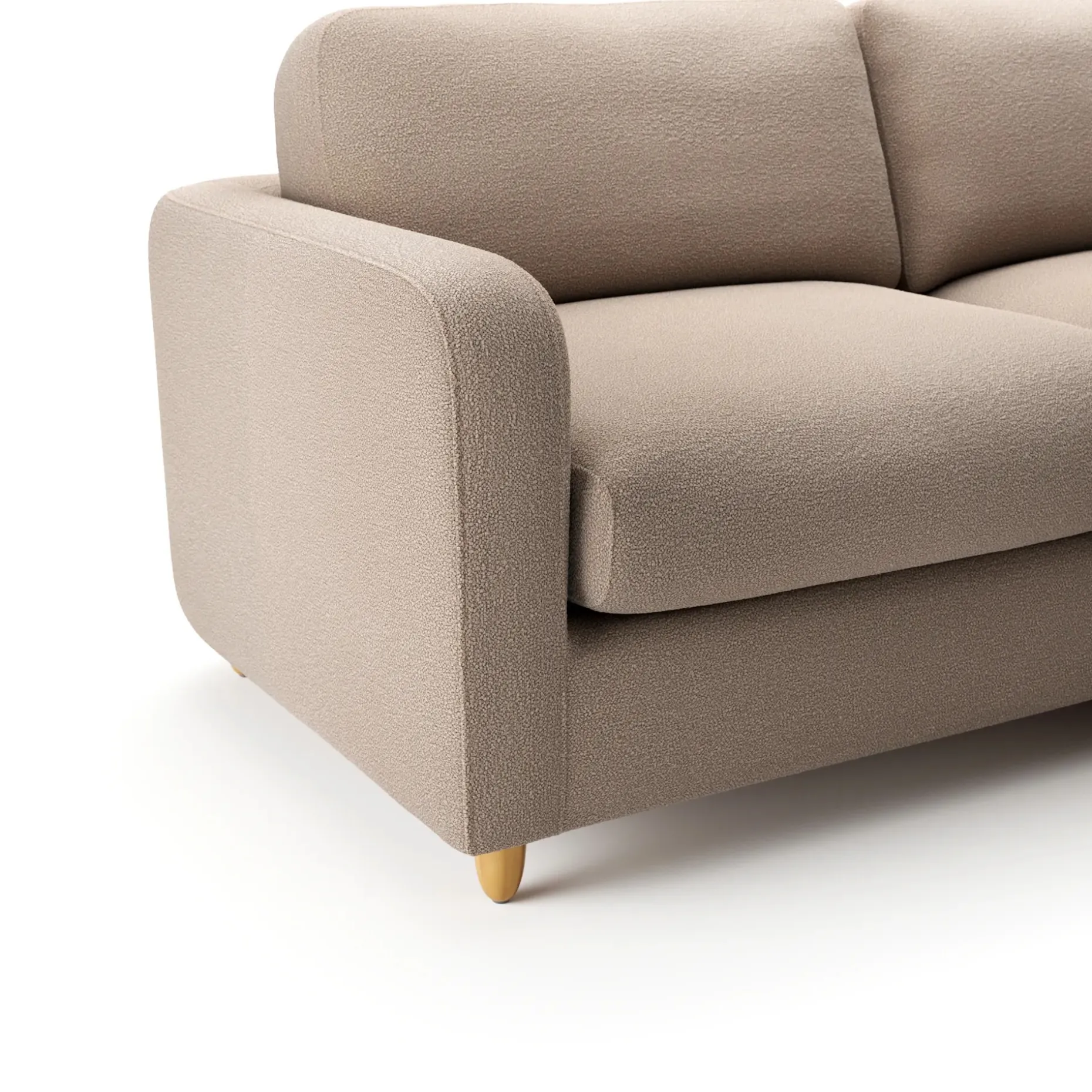Vati 80" Right Storage Sectional - Sandstone Wool Bouclé